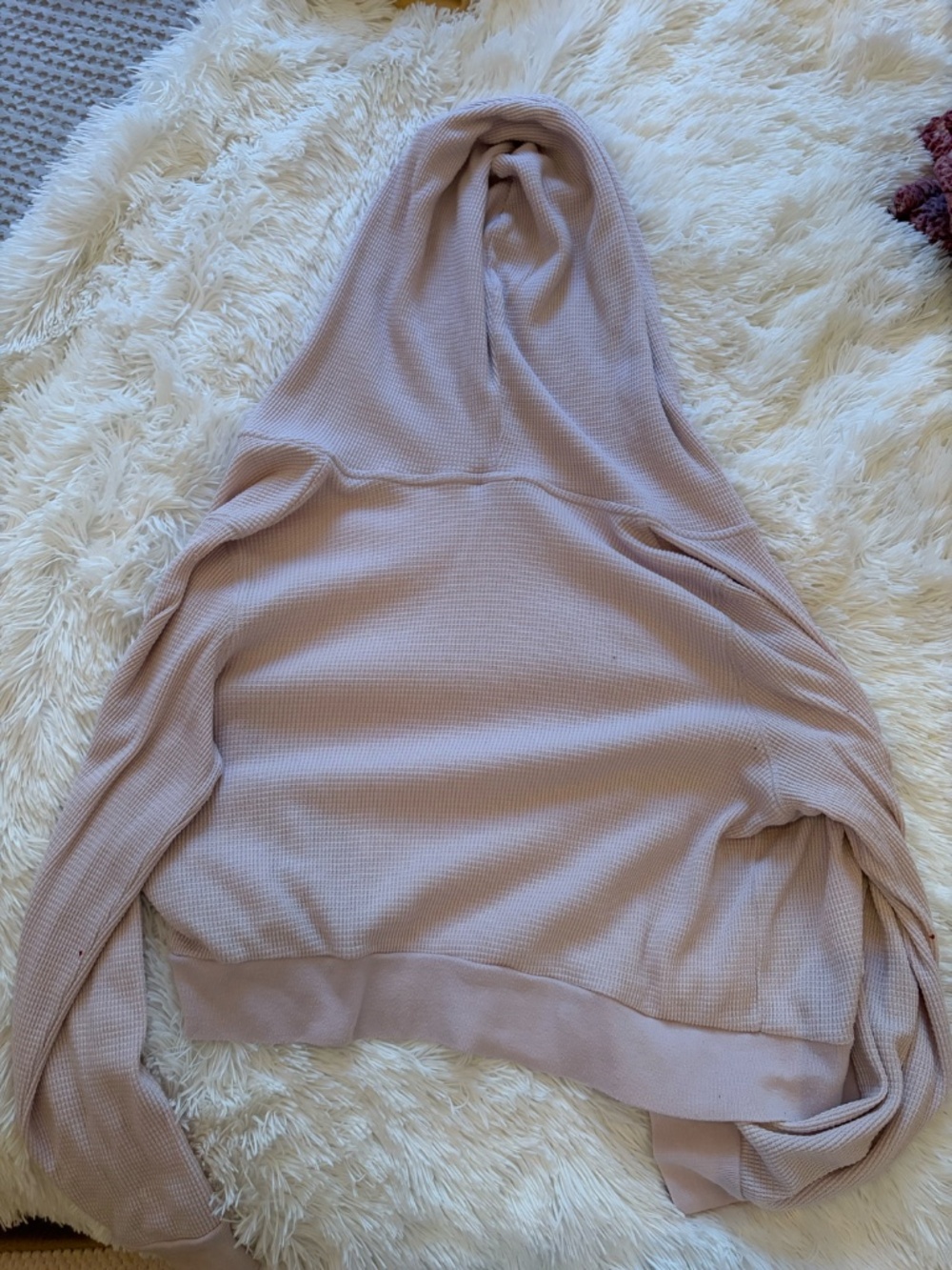 Aritzia Tna Waffle Zip Hoodie in Sugarplum Lilac Pink size S - Picture 5 of 6